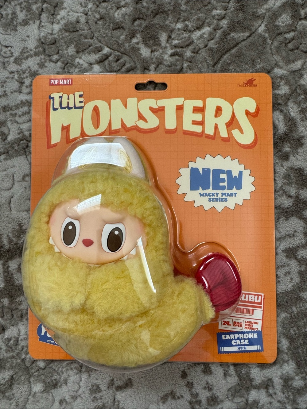 Labubu The Monsters Yellow Plush Earphone Case Tempura BNWT